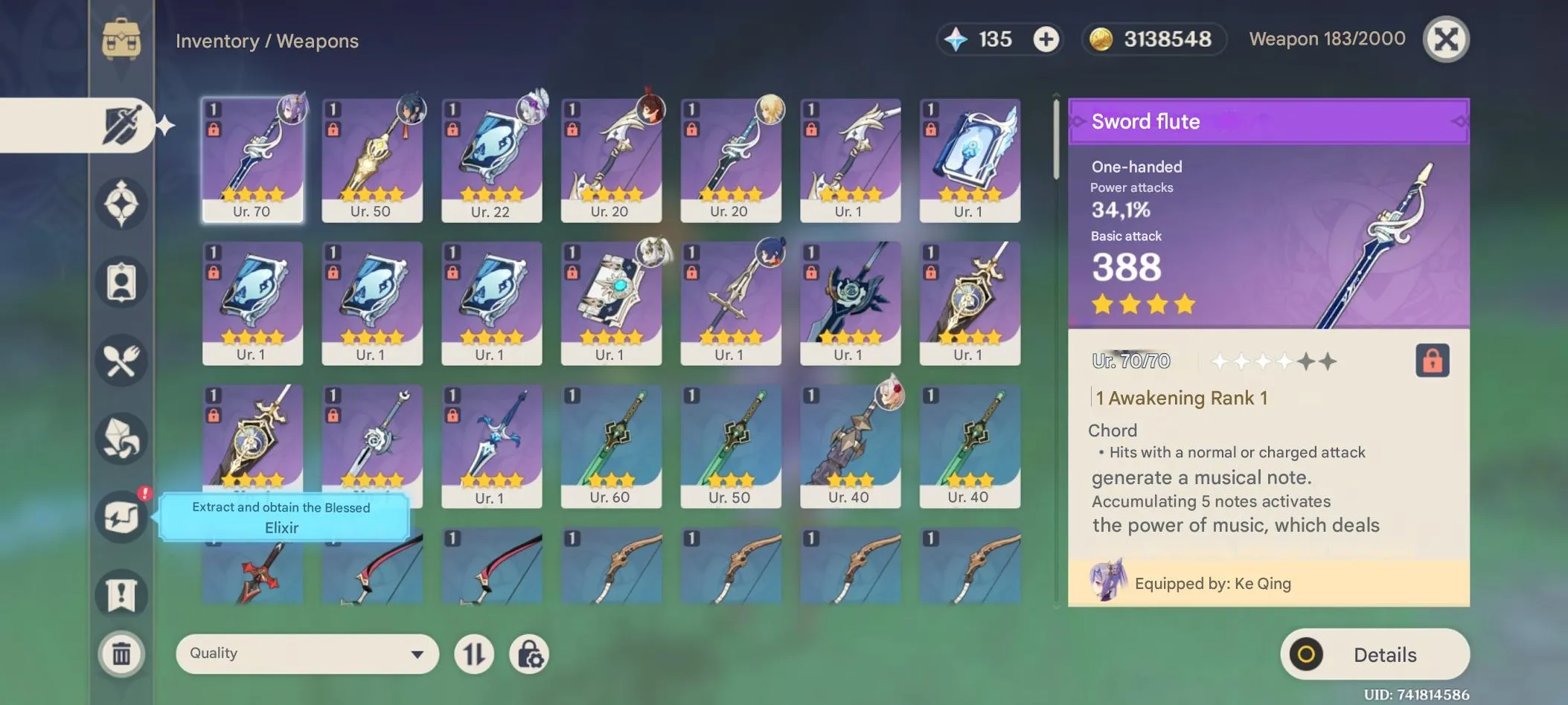 GI1668 AR44 Europe | Keqing Build | 5 Star Weapons | Strong Artifacts 